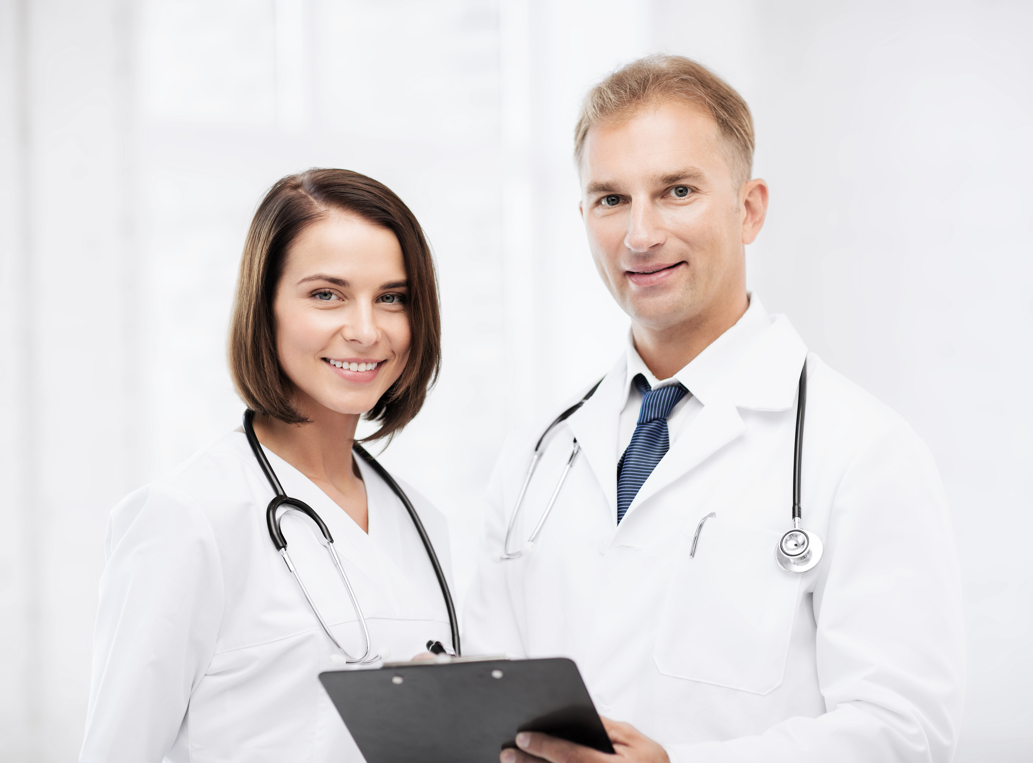 Two Doctors with Stethoscopes